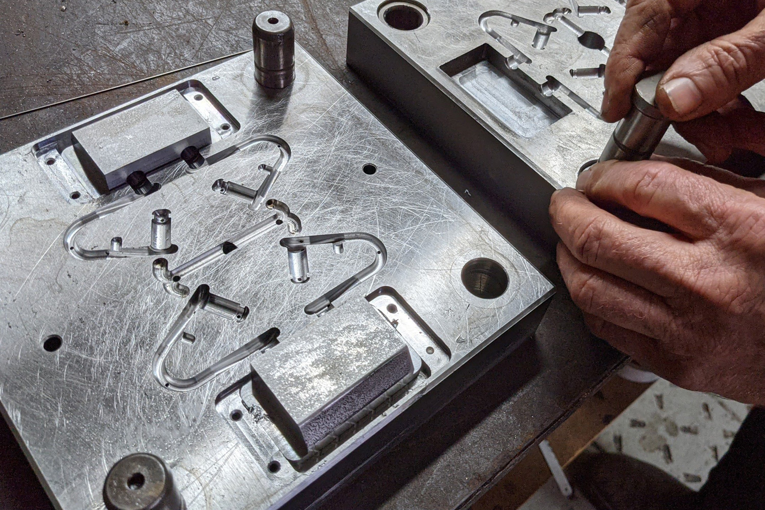 Mike working on injection moulding tool